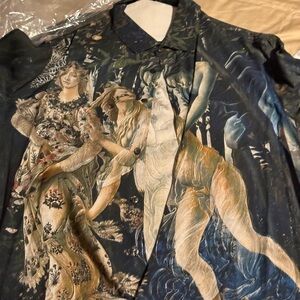 Men's Artistic Caravaggio Print Casual Button Down Shirt very rare by raf Reyes